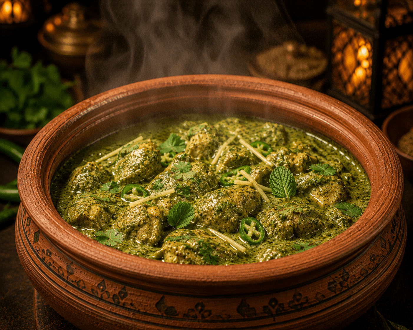 Chicken Green Handi